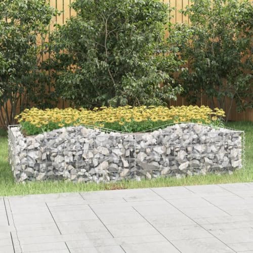 Festnight Gabionen Hochbeet Metall 200x100x50 cm Gabionenkorb Steingabione Hochbeete für Garten Balkon Blumenkübel Pflanzkorb Steinkorb Ziergabione Pflanzkasten Pflanzkübel Blumenkasten