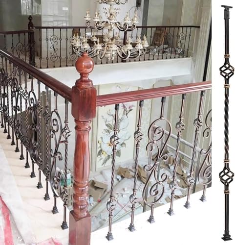 Rampe d'escalier robuste en fer forgé décorative pour marches extérieures - 2
