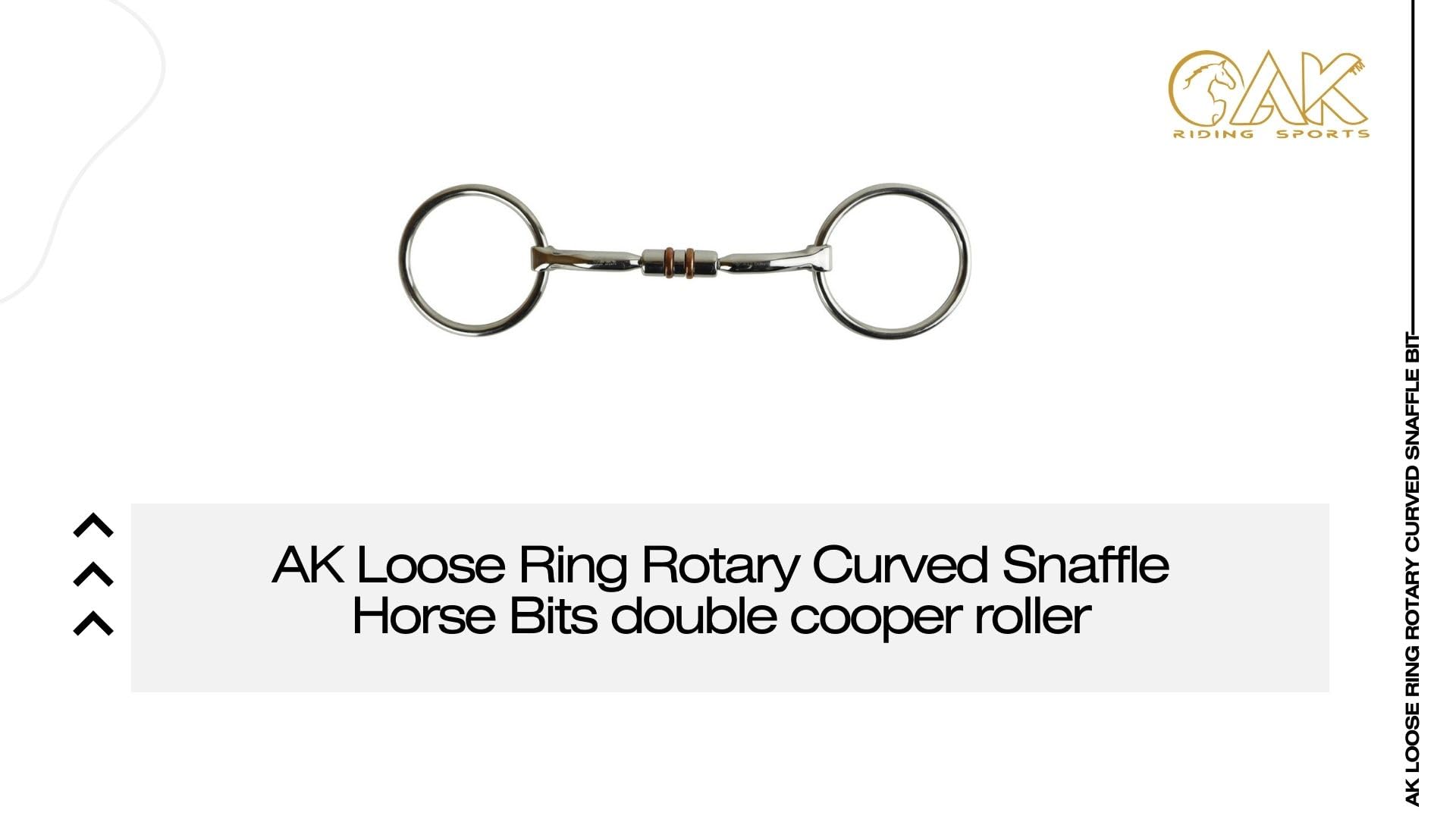 AK AKRS-2619 - Mordida de caballo con anillo suelto, giratorio, con doble rodillo de cobre