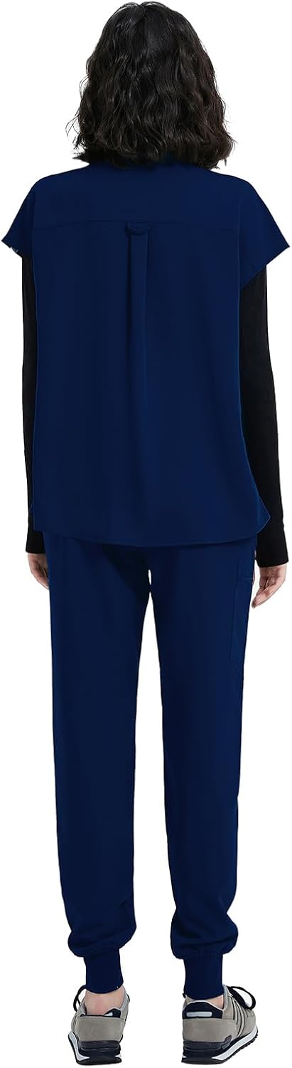 Uniforms World Avant Scrubs for Women Set — Classic fit Top & Slim Jogging Pants, Yoga Waistband, 7 Pockets, Anti-Wrinkle - Image 6