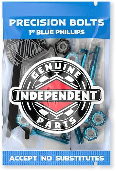 Skateboard Hardware 1" Phillips Blue/Black Mounting Bolts with Tool