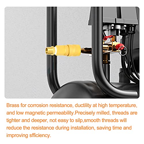 Gasher 10Pcs Brass Pipe Fitting, Reducing Hex Nipple, 1/4-Inch Male Pipe X 1/4-Inch Male Pipe #TOP4