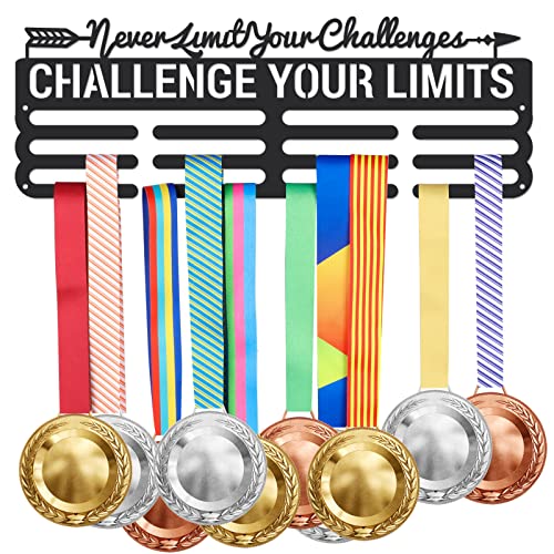 SUPERDANT Sports Medal Hangers Inspirational Quote Medal Holder Challenge Your Limits Medals Displays Metal Medals Hanger Gifts for Family Housewarming Sportsmen