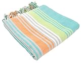 InfuseZen Striped Colorful Turkish Towels, Peshtemal Towels for Bath, Beach, Pool Spa, Yoga, Gym, 10