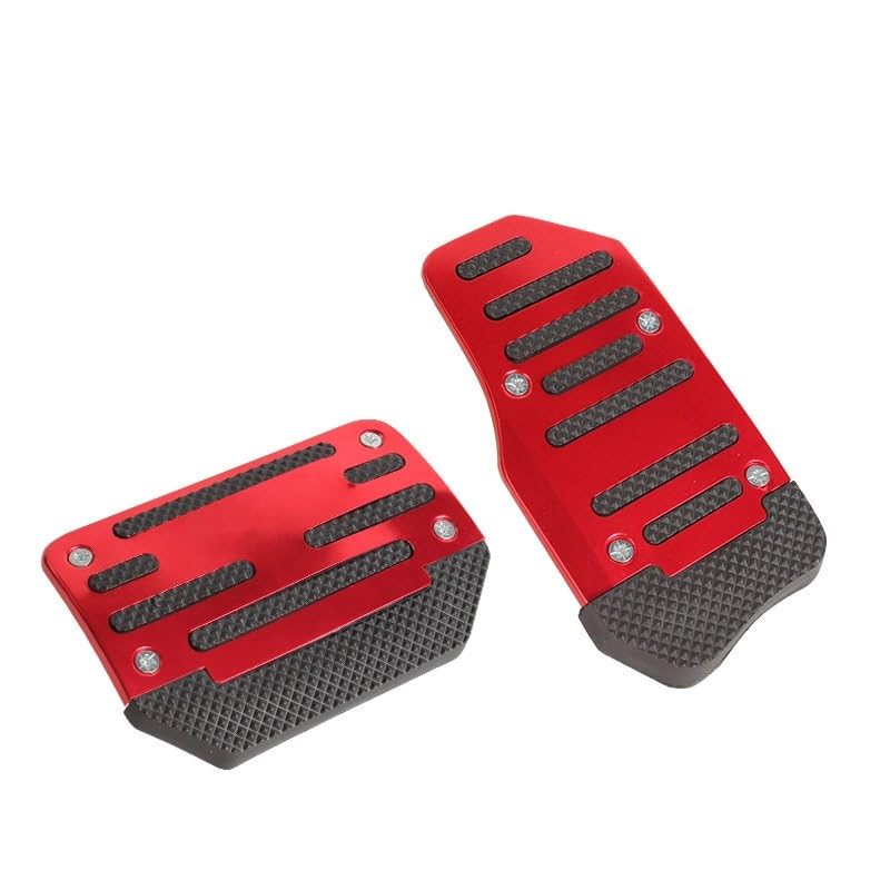 Pedali Accelerator Copertura Kit Set Di Coperture Per Pedali Per Auto Con Trasmissione Automatica/manuale Universale In Alluminio Pedali Dell'acceleratore Copri Pedali(Automatic-Red-Set)