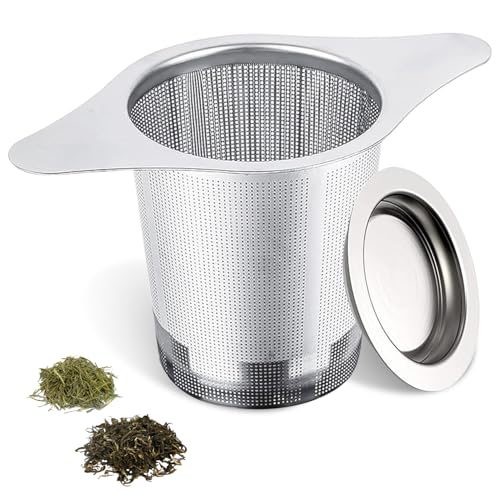 NKOVE Universal Tea Infuser with Lid Stainless...