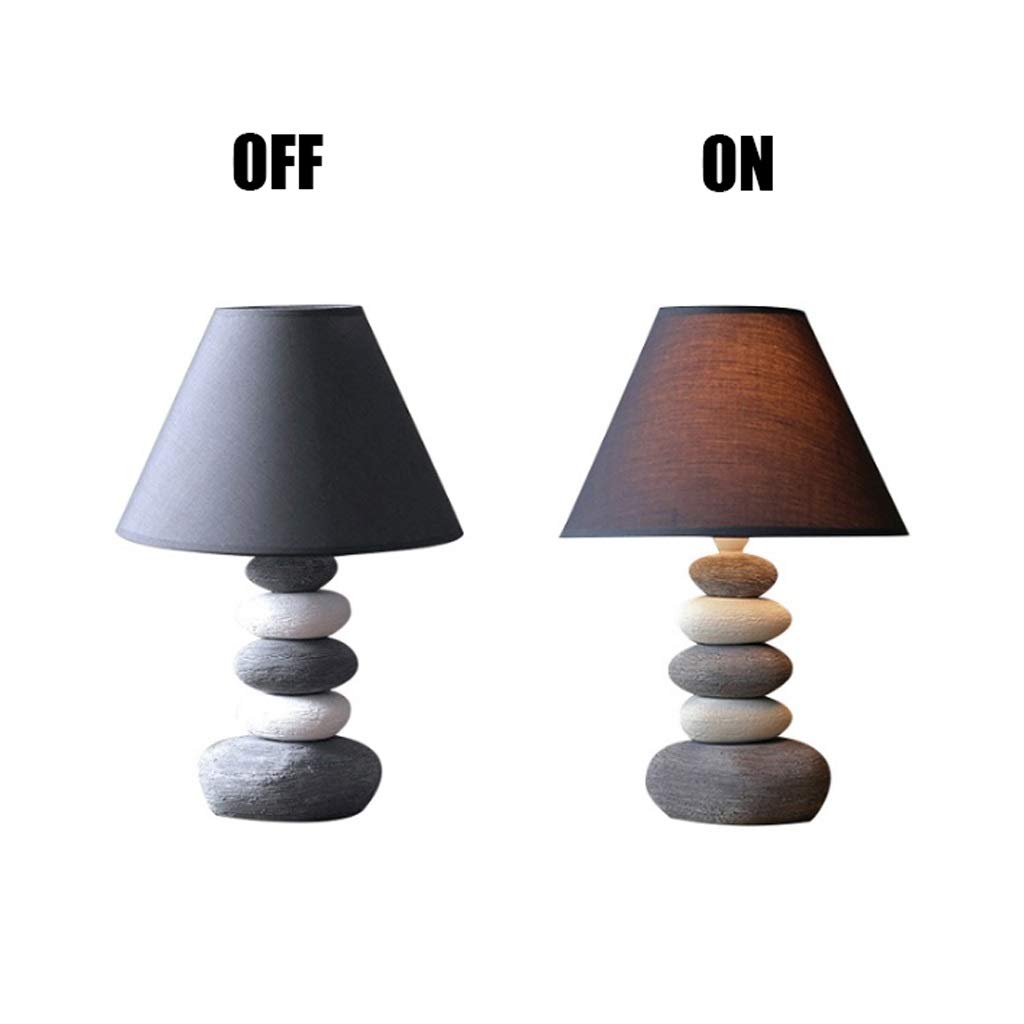 Lampy stołowe do sypialni Odcienie szarości Ceramiczne proste wzory Lampa biurkowa do domu Lampa nocna do sypialni Prosta i nowoczesna lampa LED do salonu Dom