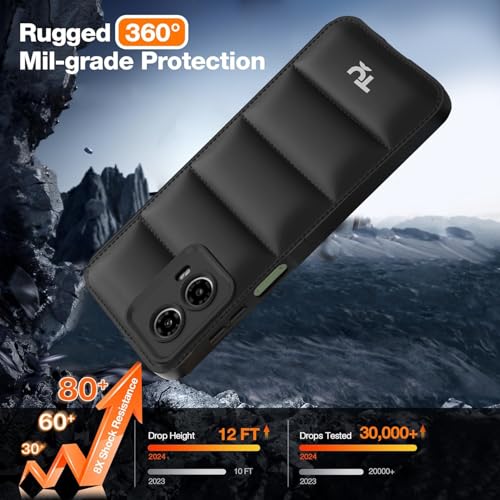Image of TRUEUPGRADE Designed for Motorola Moto G34 / G45 5G Back Cover | Camera Bump & 360 Flexible Puff Armor Protection | Matte Soft Shock Proof Rubberised Back Case Cover (Black)