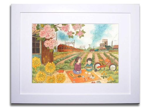 Amazon | 情景画 おままごと（坂道なつ）〔アクリル画・水彩画〕絵画