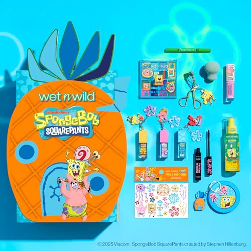 Image of wet n wild SpongeBob SquarePants PR Box - Pineapple House 2-Layer Collector's Set with Makeup & Tools for Unique F.U.N Looks, Cruelty-Free