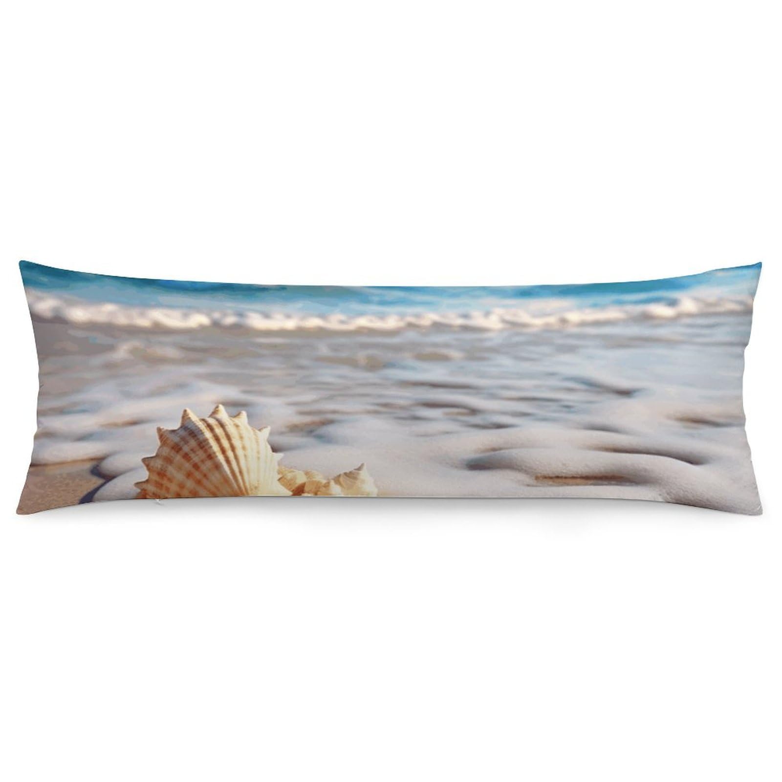 Taie d'oreiller plage coquillages en polyester doux et respirant plusieurs tailles