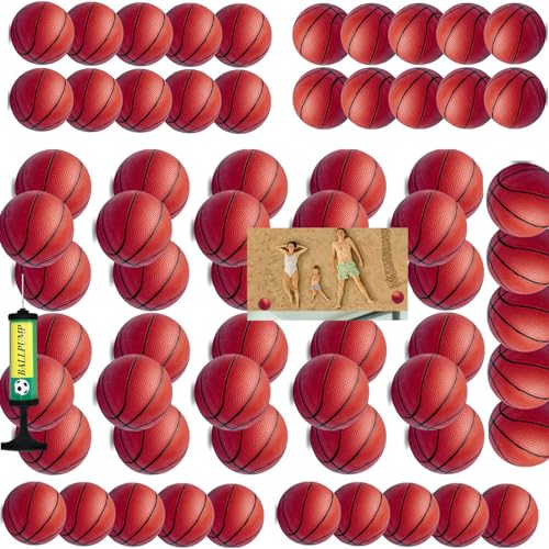 Boboeitody 2-18 Stück Basketballs for Mini Basketball Hoop, 18cm Rubber Basketballs for Party-Zubehör, Small Bouncy Balls for Indoor Outdoor Pool Beach Theme Party Favor (Kaffee, 18CM 8 Pack)