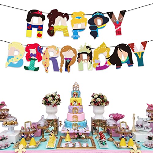 Disney Princess Birthday Party Banner,Birthday Party Decoration For Girl #TOP2