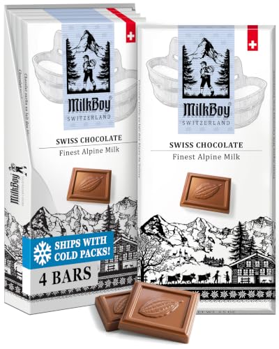 MilkBoy Swiss Chocolates Alpine Milk Chocolate Bars - 3 oz, 4 Pack