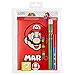 Super Mario Set Papeleria para Niños, Incluye Cuaderno A5 de Mario Bros Goma de Borrar Lapices HB Regla, Material Escolar Oficial, Regalos Para Niños Adolescentes