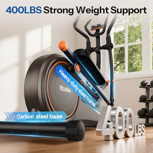 Image of Niceday Elliptical Exercise Machine, Elliptical Machine for Home, Magnetic Elliptical Trainer with 15.5IN-19IN Stride, 16 Resistance Levels, 400LBS Loading Capacity, Support Kinomap APP