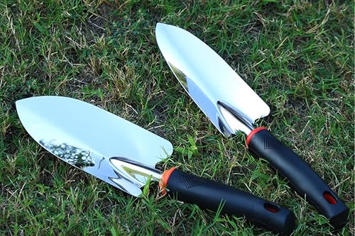 Image of Garden Trowel Stainless Soft Grip, Heavy Pointed Shovel for Plant Dig Wee | Anti-rust metal cultivating implement with padded grip, great for yard seedling transfer, soil loosening and garden upkeep