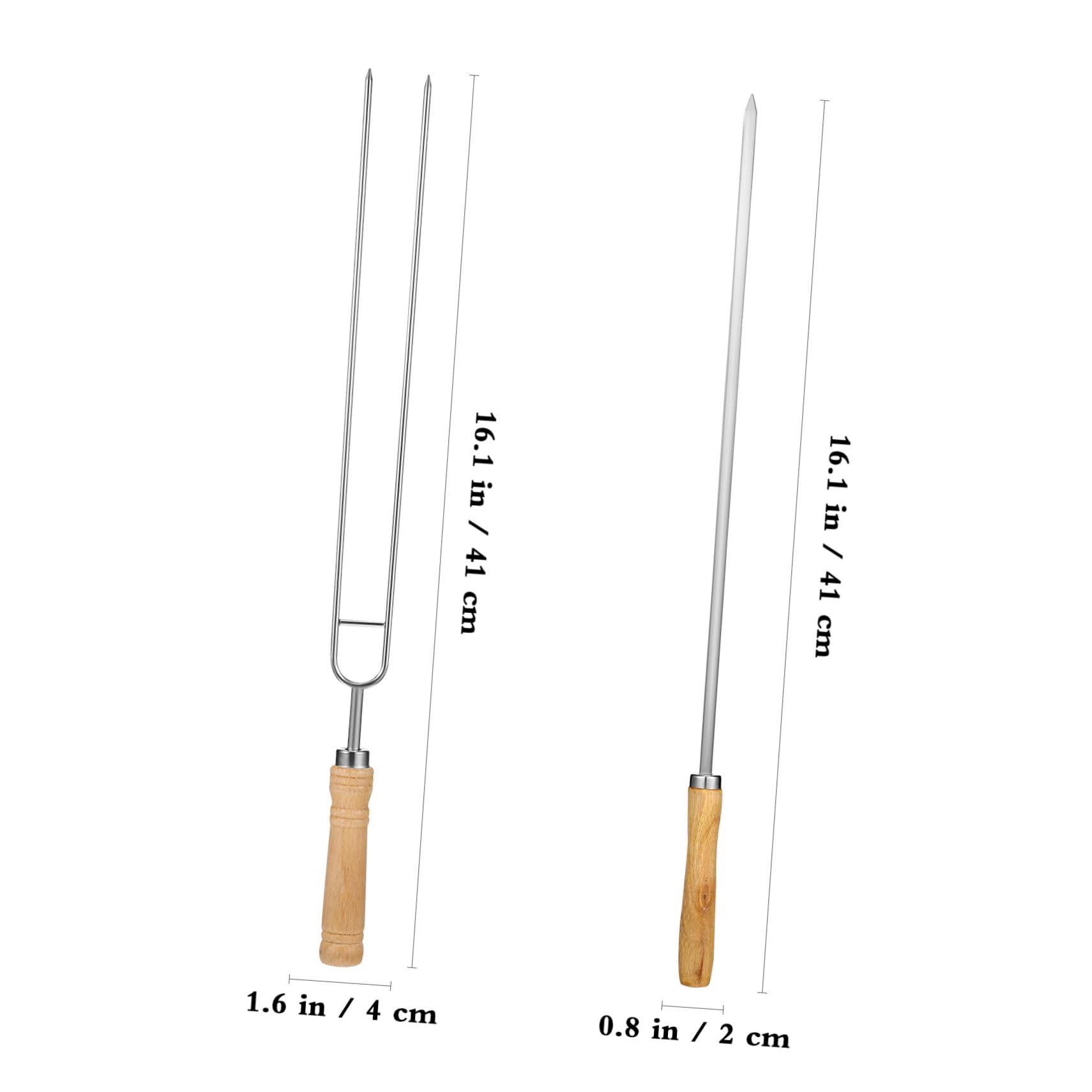 8 Pezzi Spiedini Barbecue in con in Legno Leggero Spiedini Doppi e Singoli per Grigliate Sicure e Riutilizzabili Accessori Bbq per Carne e Verdure Colore Casuale