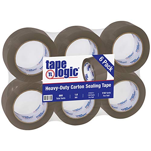 Image of Aviditi Tape Logic 2 Inch x 110 Yard 1.6 Mil Tan, Heavy Duty Hot Melt Packing Tape, 6 Pack, Perfect for Packing, Shipping, Moving, Home and Office