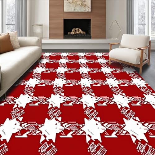 Design&I Flatwoven Area Rug 2x3 ft, Classic Tartan Check Festive
