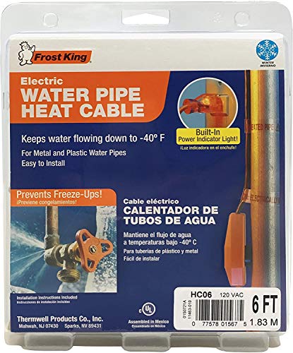 Image of Frost King HC6A Automatic Electric Heat Kit Heating Cables, 6 Feet, Black (Pack of 5)