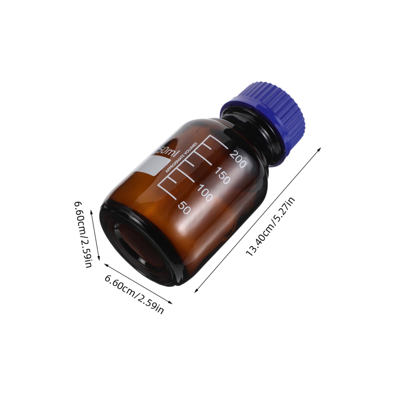 Bottiglia per Reagenti in Vetro Marrone 250ml con Graduazioni, 3 Pezzi | Boccette Vetro per Reagenti, Vetro da Laboratorio con Graduazioni, per Laboratori Chimici