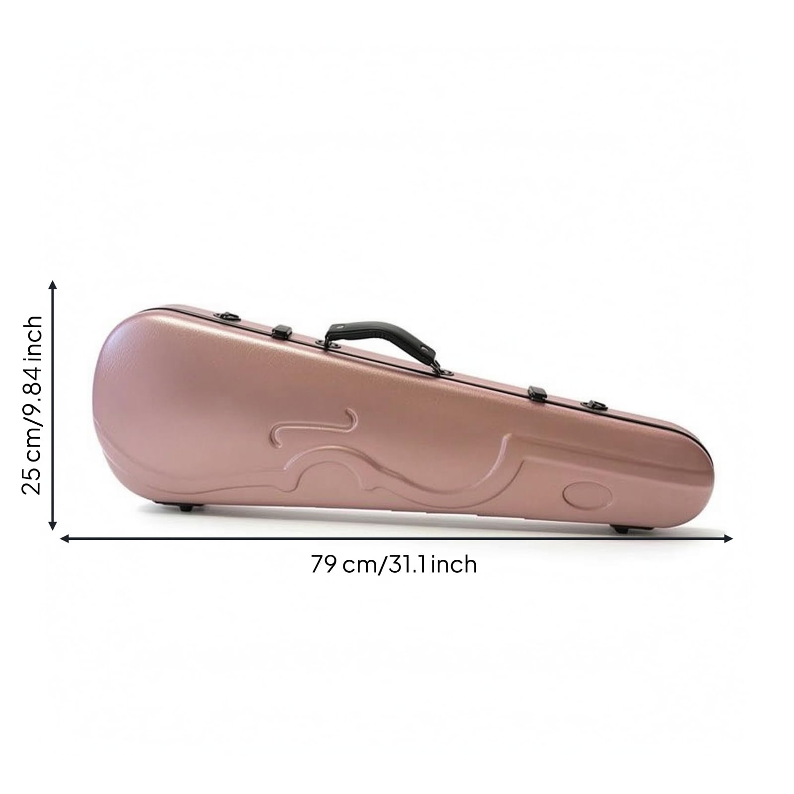 Colcolo Estuche de Violín 4/4 Fibra de Carbono Cubierta Rígida Moldeada Caja Ligera con Contorno Preciso y en Traslado Asa y Patas Adecuado para Repertorios, Rosa Mate