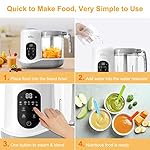 BEAR 2024 Baby Food Maker | One Step Baby Food Processor Steamer Puree Blender | Auto Cooking & Grinding | Baby Food Puree Maker with Self Cleans | Touch Screen Control, White - Image 4