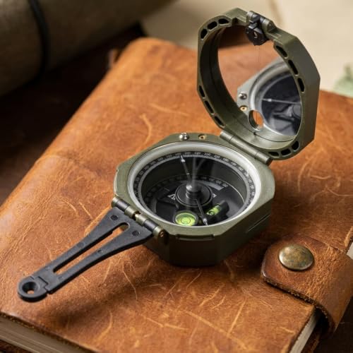 Brújula geológica magnética de bolsillo con instrumento de tránsito 0-360 grados miniatura 5