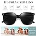 Oversized Square Polarized Sunglasses for Women men Trendy Cat Eye Sunglasses Fashion Shades Black