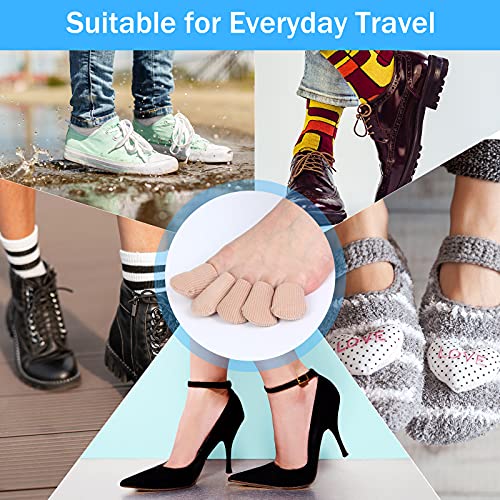 12 Pieces Gel Toe Caps, Toe Protectors, Toe Tubes Sleeves, Toe Bandages With Fabric And Toe Covers For Women Prevent Bunions Hammertoes Callus Corn Blisters Finger (0.98 Inch Diameter) #TOP5