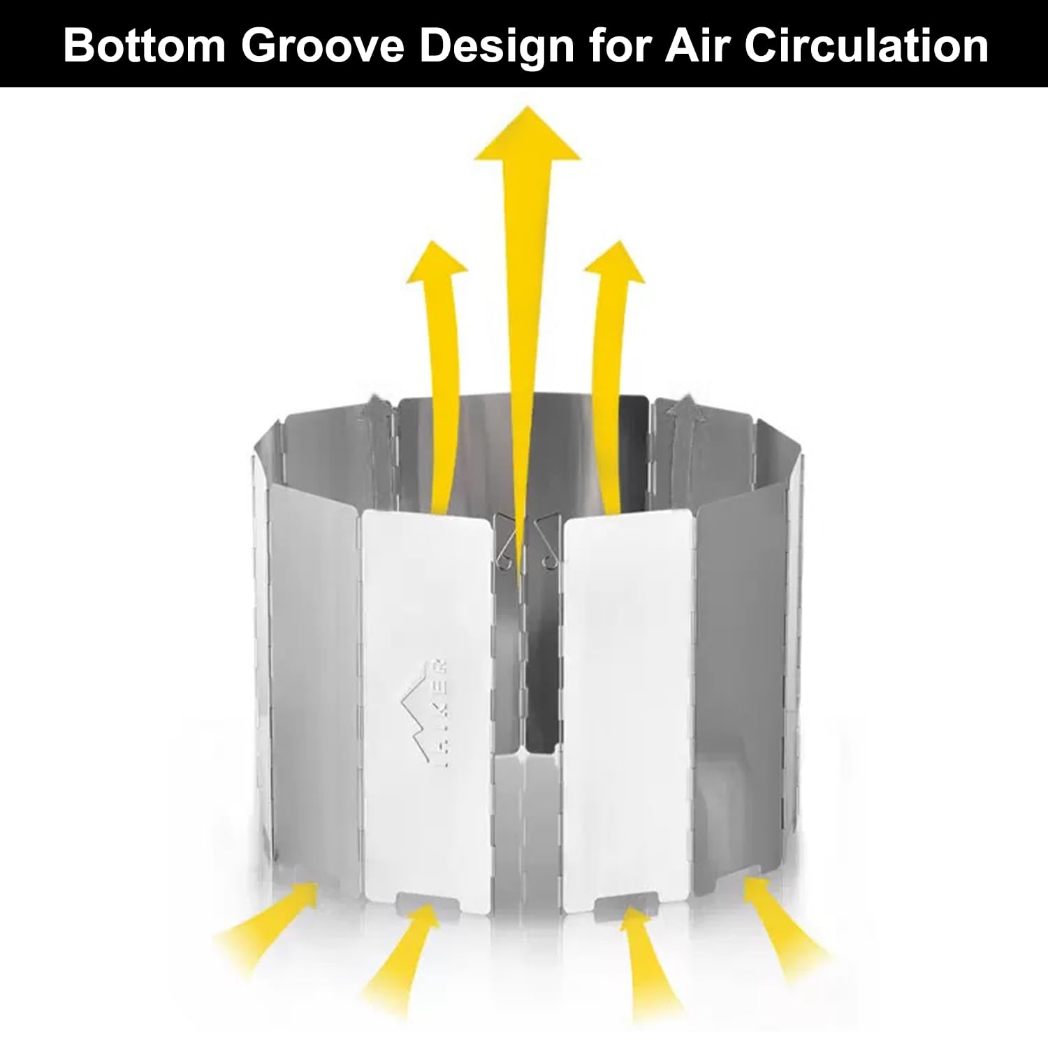 Protection Vent Pliable Pare-vent Pliable H&S Pour Réchaud Camping - 10 Plaques Aluminium - 250g - Avec étui Transport Accessoire Réchaud Camping