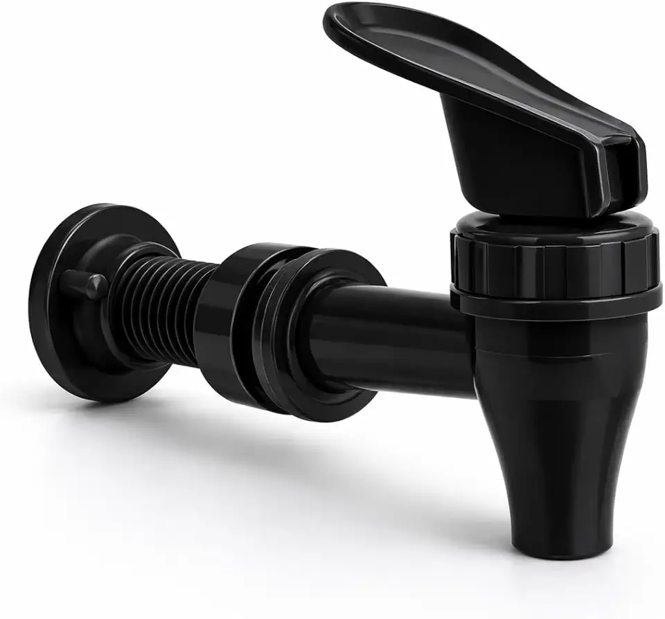 Torneira para Filtro de Água 10 cm e 11 cm | Branca/Preta e Marrom | Vedação Segura, Instalação Fácil sem Ferramentas | Compatível com Filtro de Barro e Moderno (Preto, 10 cm)