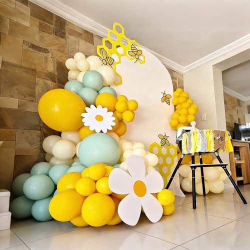 Image of Lukiituke Yellow Balloons, 60Pcs Pastel Yellow Party Balloons | 12in Latex Balloon for Birthday, Wedding, Honeybee Sunflower Theme Decorations