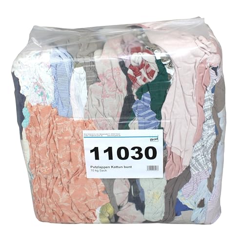 Kattun-Putzlappen bunt | 10 kg Sack | besonders saugfähig | fusselarm | gewaschen | Einsatzgebiete == für Werkstatt ✓ Maschinenbau✓ Polieren und Entfetten von Gegenständen ✓