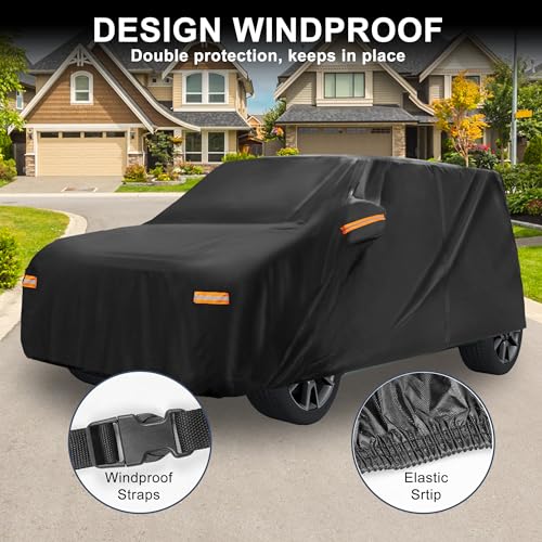 Image of X AUTOHAUX Car Cover for Kia Soul Aluminum Film Outdoor Waterproof Sun Rain Snow Hail Protection with Driver Door Zipper