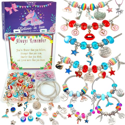 Charm Bracelet/Jewelry Making Kits for Kids Girls,Unicorn Birthday Gifts,Arts Crafts Toys...