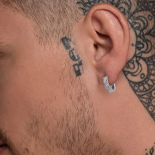 Pendientes de aro de plata de ley con nudo celta y acabado pulido premium 6