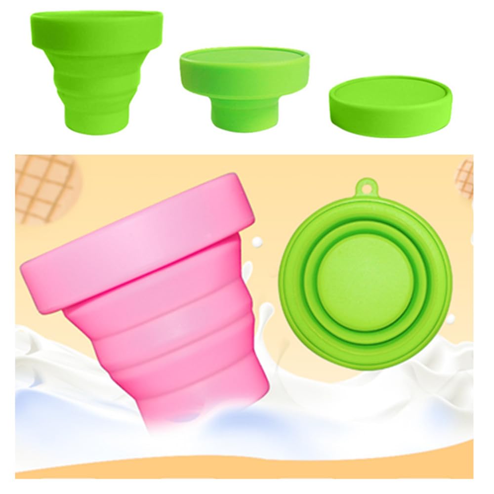 4 bicchieri pieghevoli in silicone, da viaggio, portatili, per acqua, campeggio, viaggi (170 ml)