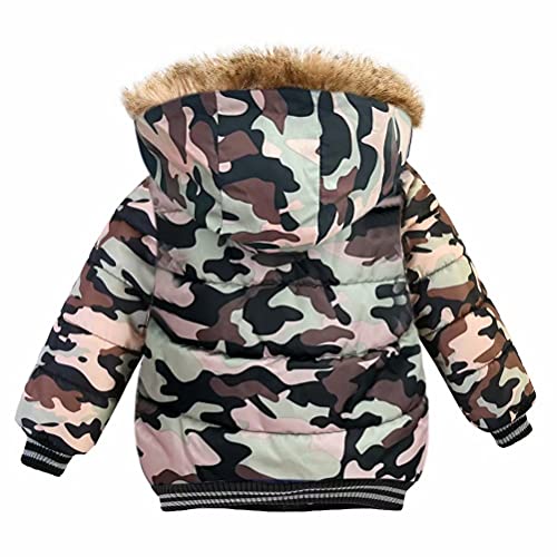 Amiyan Toddler Boys Girls Down Jacket Hooded Thickened Warm Winter Snowsuit Coat Outerwear(Camouflage, 4-5T) #TOP1