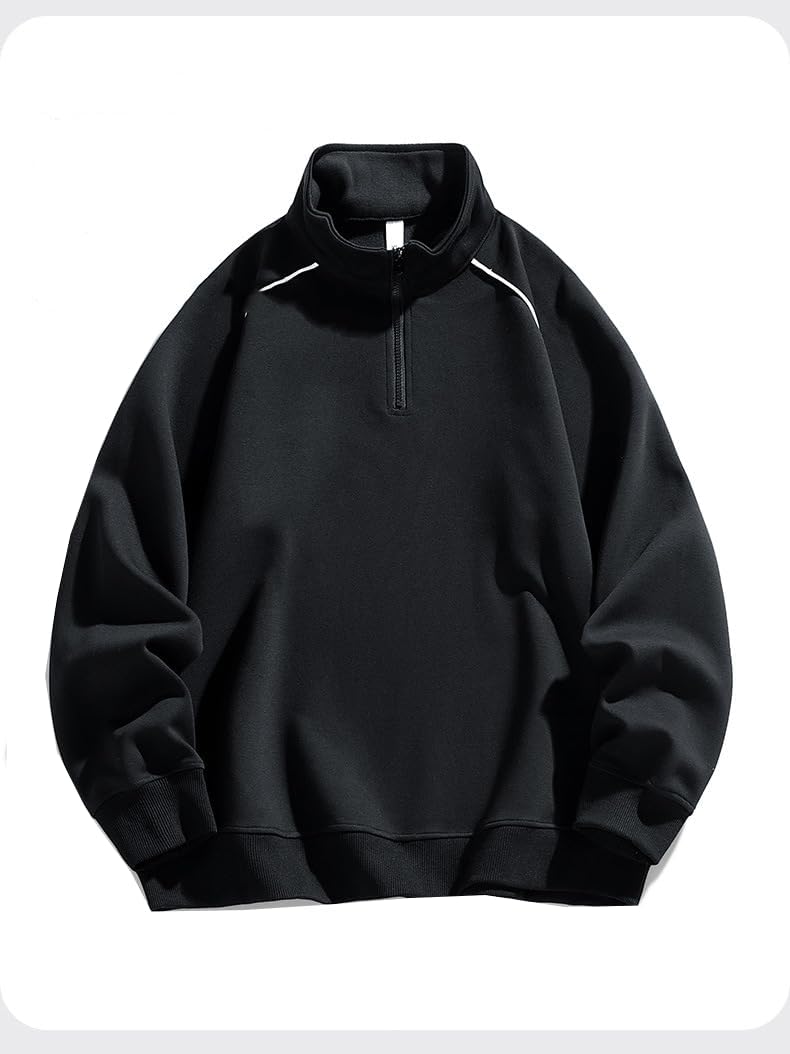 Men's Windproof Thermal Half-Zip Sweatshirt Winter Running Jacket