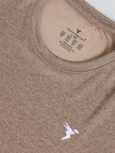 Image of TECHNOSPORT Men's Slim Fit Full Sleeve Round Neck T-Shirt, Double Cool Quick Dry Moisture Wicking Stretchable Sports Gym and Casual Wear