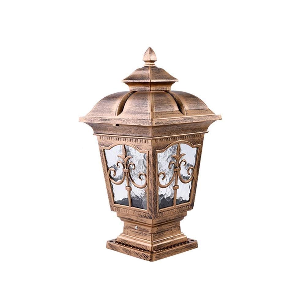 QUSYZD Post Lights Outdoor,European Column Headlight Outdoor Fence Pillar Light Waterproof Outdoor Garden Villa Garden Light Landscape Lighting E27 Decoration Illumination Alum,Bronze-Large