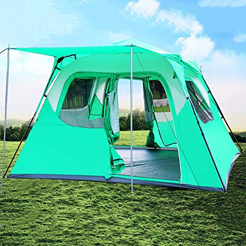 UV Protection Screen House, 360° Ventilation Beach Tent Automatic Speed Opening Waterproof Tent For 4-8 People (Color : Green)