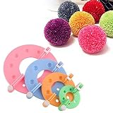Aeromdale Lot de 8 Accessoires de 4 Tailles différentes pour Faire des Pompons - Outils de Fabrication Manuelle de Pompons - pour Adultes et Enfants Couleur aléatoire Truc Pratique