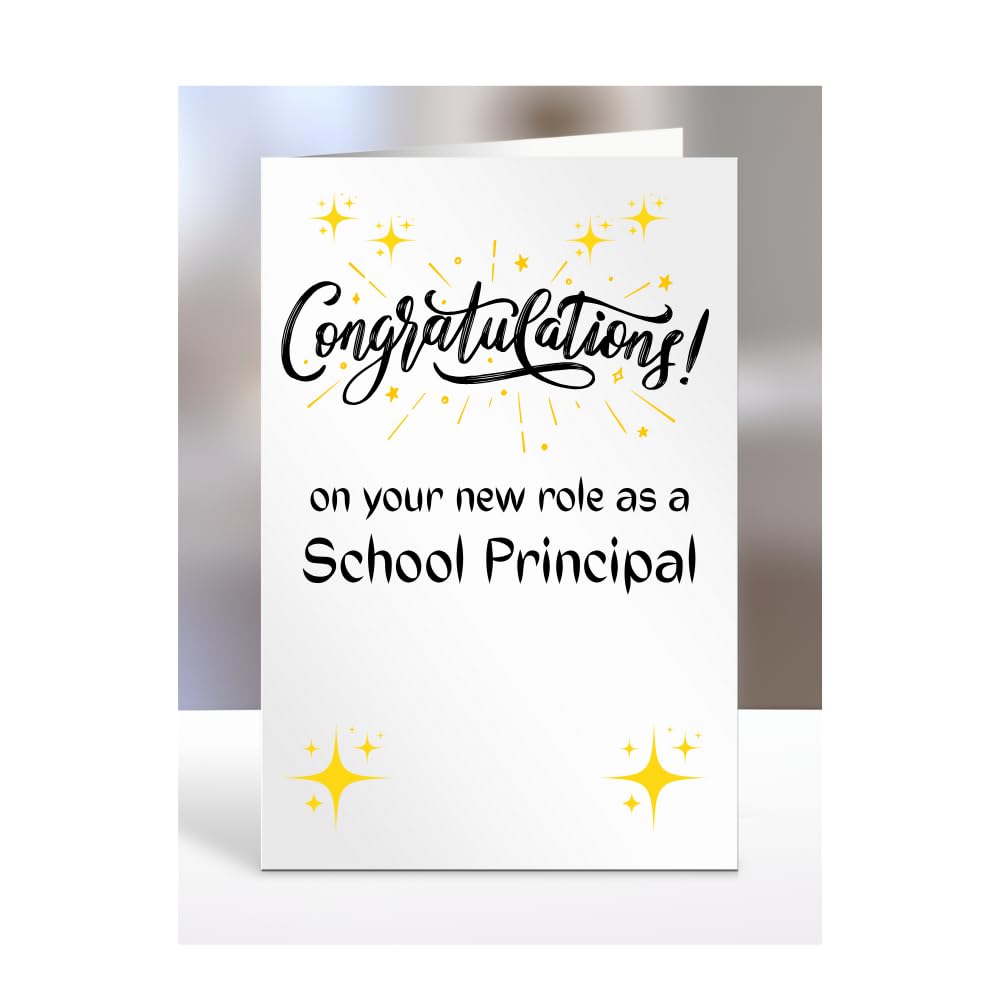 Congratulations on your new role as School Principal card, for men, women, colleague, boss, manager, supervisor, friend, gifts or presents, A5-222c_143 โ image 1