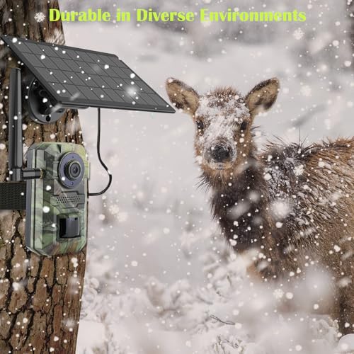 Trail Camera 2 Packs,Cellular Trail Camera Built-in 4G LTE SIM Card,5W Solar Powered,IP65 Waterproof, 2.7K Live View 4G Game Camera,Night Vision Motion Activated,0.2s Trigger Speed - Image 8