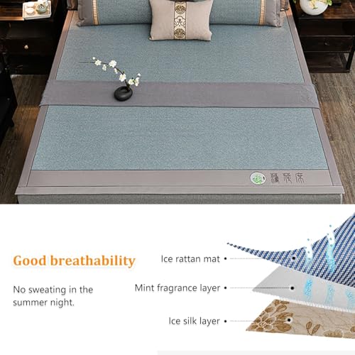Tapis de couchage en rotin anti-chaleur pliable et lavable