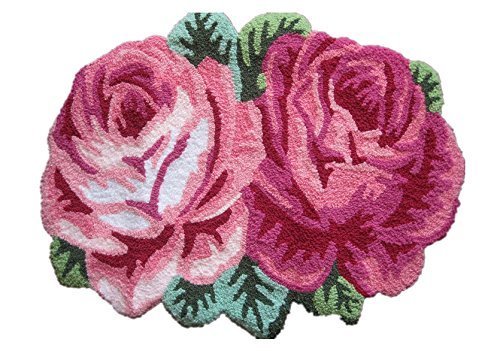Broderie à la main haut de gamme pour ce tapis de sol floral roses Mesto