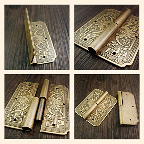 Tiazza 4Pcs Antique Brass Double Doors Hinges Cabinet Drawer Wardrobe Bookcase Door Removable Hinges Furniture Accessories - Image 4